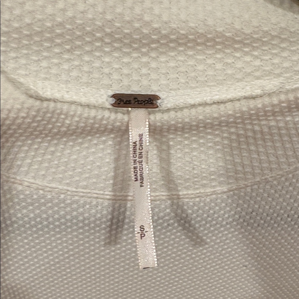 Free People Cream Knit Top with Multicolor Sleeves - Picture 3 of 4